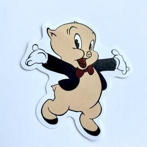 5/$10  90’s Vintage Cartoons Waterproof New Vinyl Sticker Porky Pig Looney Toons